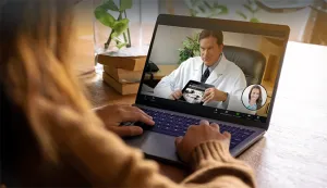 Virtual meeting with doctor