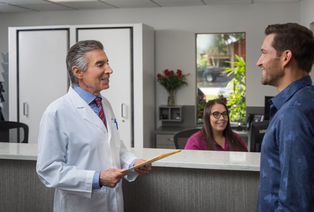 Doctor meeting patient